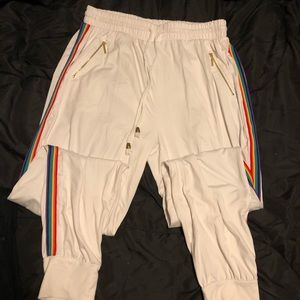 Rainbow white sweatpants
